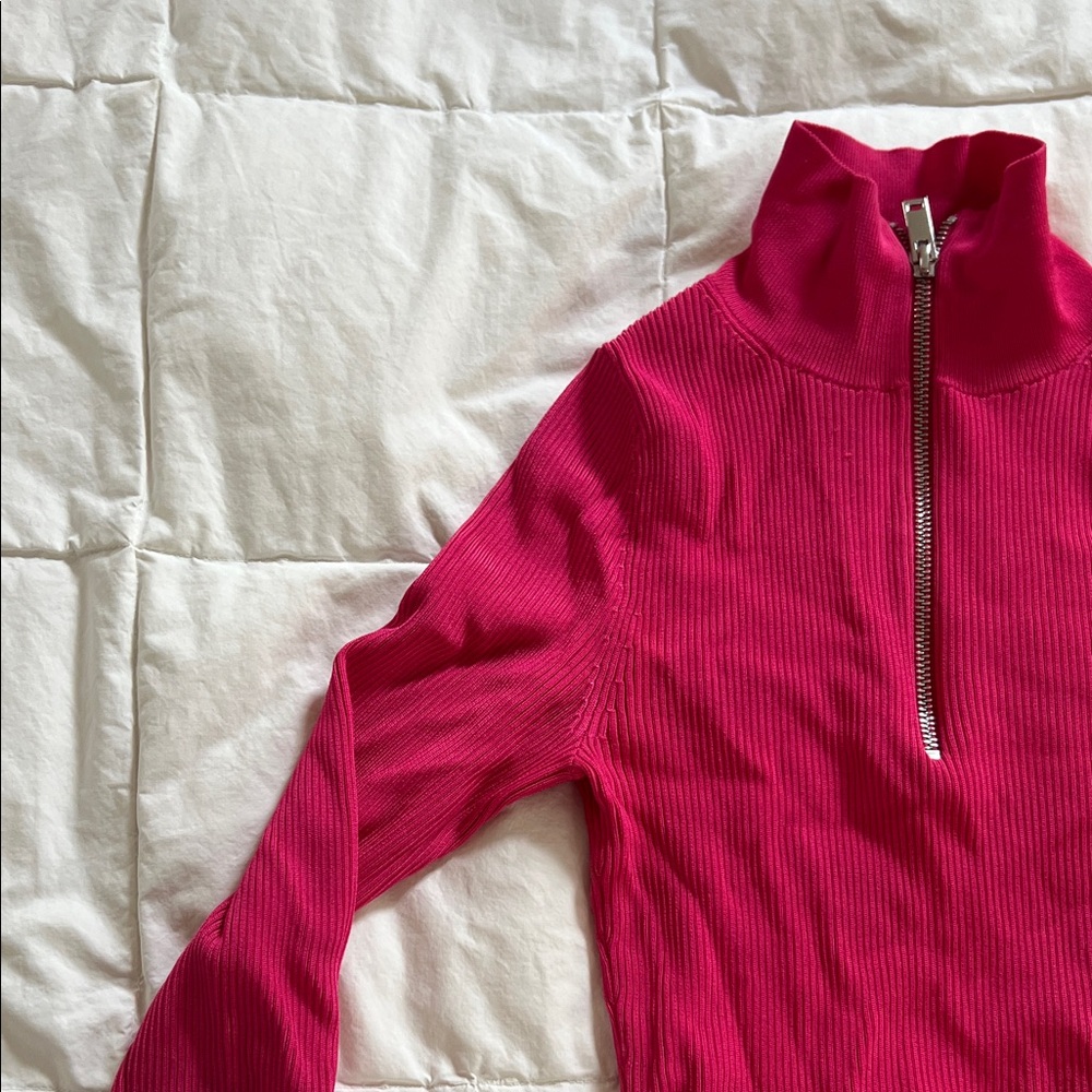 & Other Stories Fuchsia Zip Cardigan